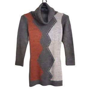 blue sand Women Sweater Dress XS? READ Mohair Wool Turtleneck Warm Winter Italy